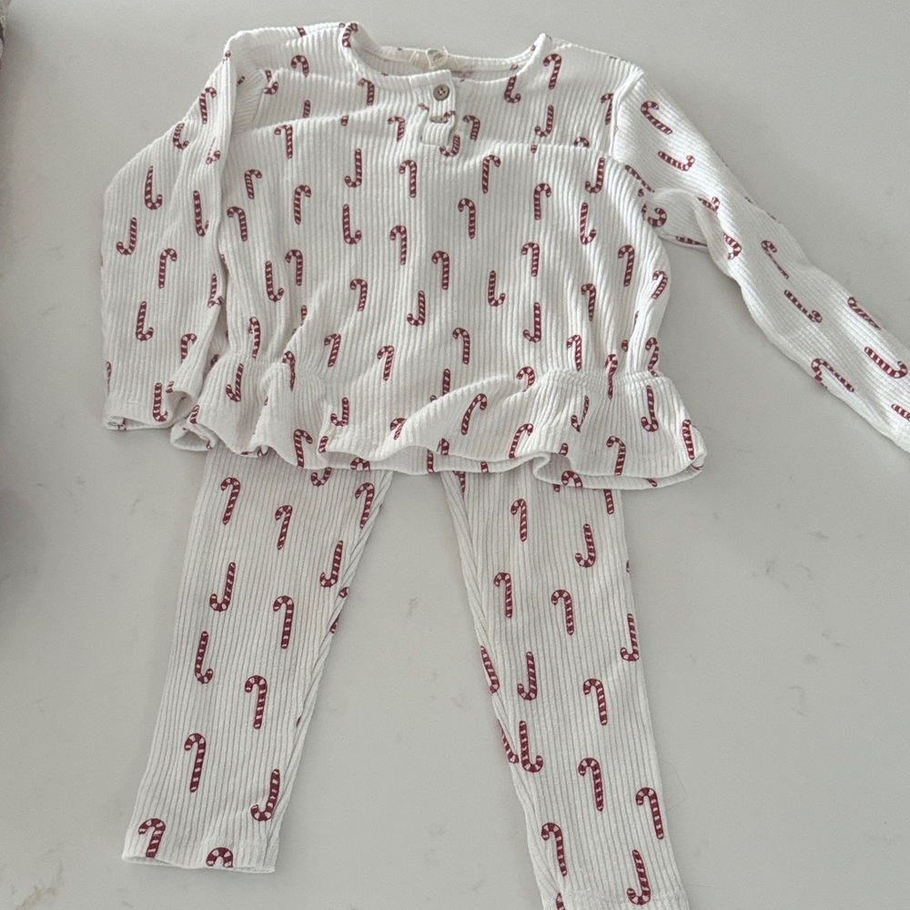 Candy Cane Print Kids Pajamas